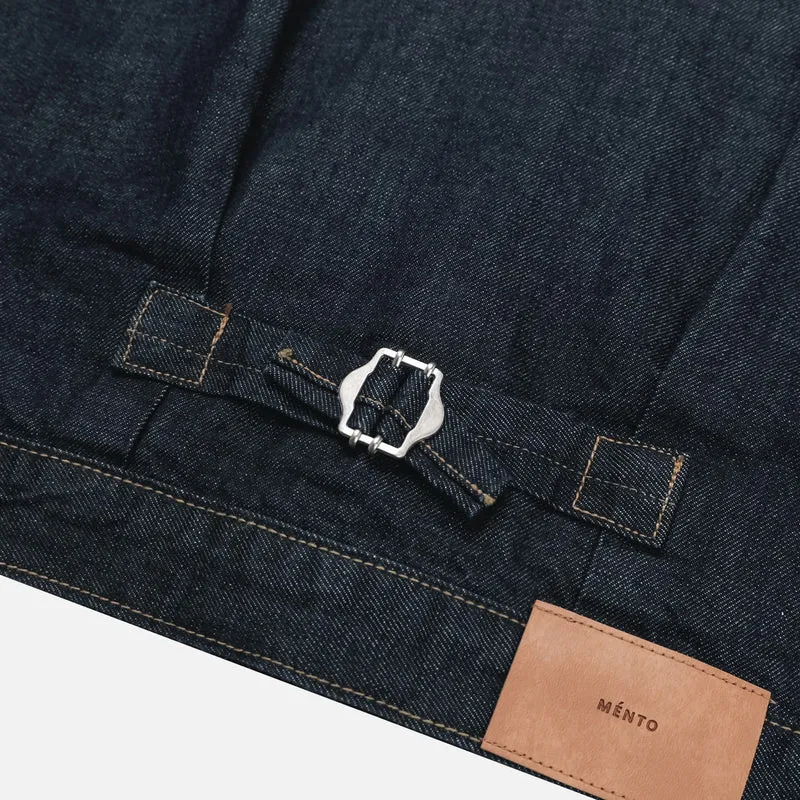 Mento Raw Indigo Cotton Trucker Denim Jacket