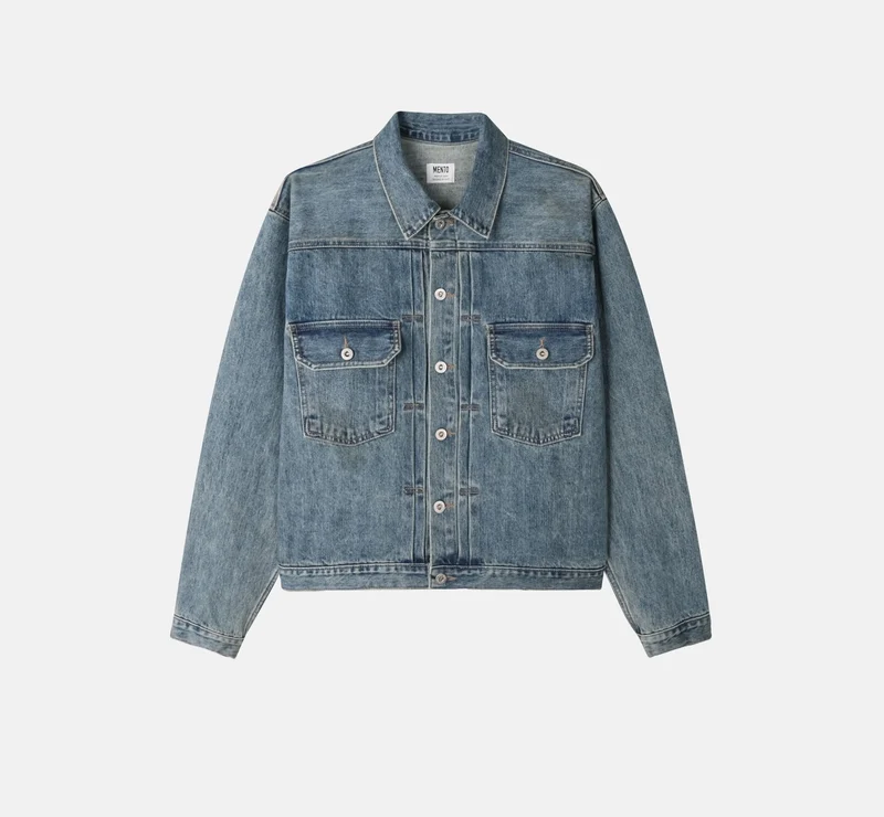 Mento Mid-Wash Cotton Trucker Denim Jacket