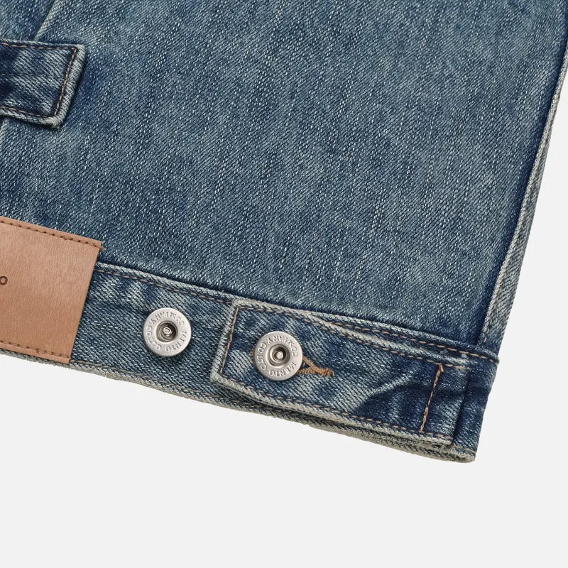 Mento Mid-Wash Cotton Trucker Denim Jacket