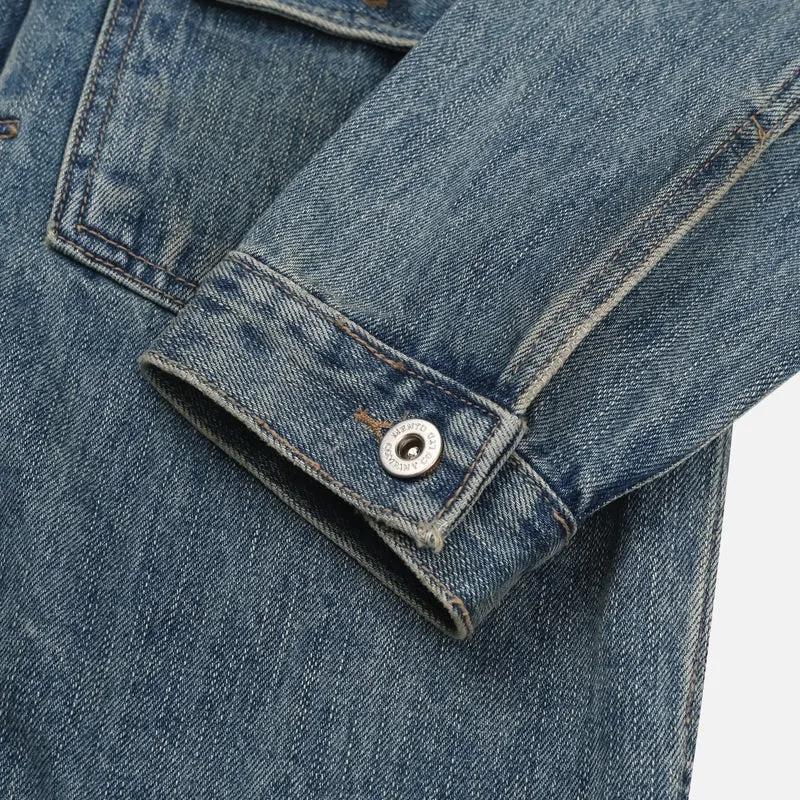 Mento Mid-Wash Cotton Trucker Denim Jacket