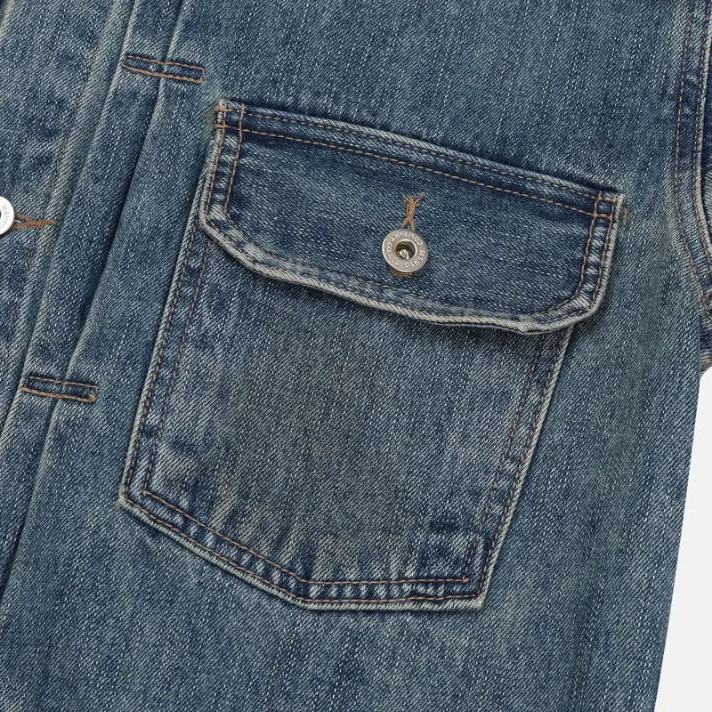 Mento Mid-Wash Cotton Trucker Denim Jacket