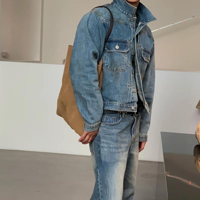 Mento Mid-Wash Cotton Trucker Denim Jacket