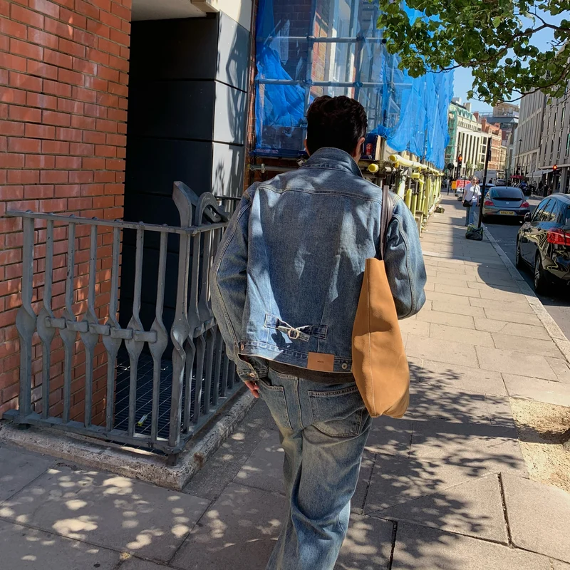 Mento Mid-Wash Cotton Trucker Denim Jacket