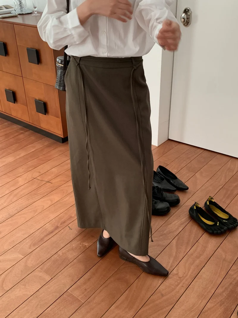 Lucysalon Roa Tie-Waist Long Skirt