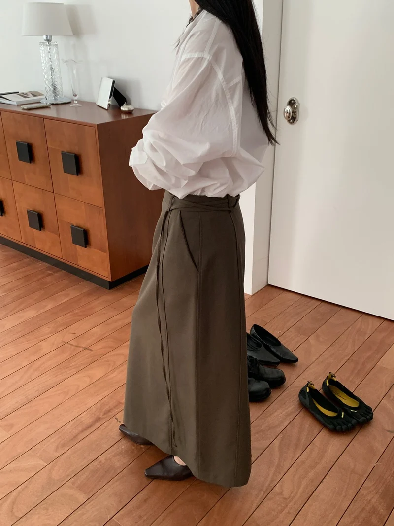 Lucysalon Roa Tie-Waist Long Skirt