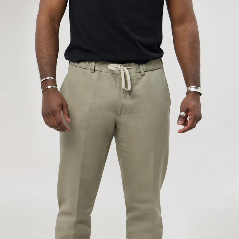 Pantalon à lacet Amovible "Porticcio" Café