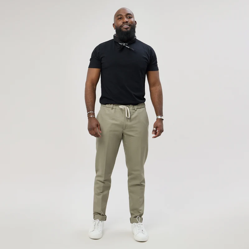 Pantalon à lacet Amovible "Porticcio" Café