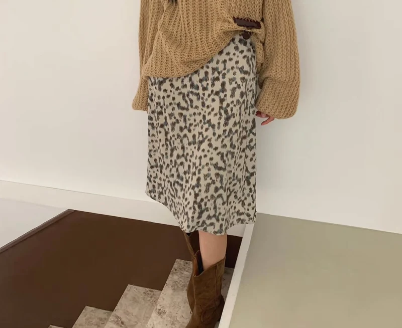 Grow Leopard Print Midi Skirt