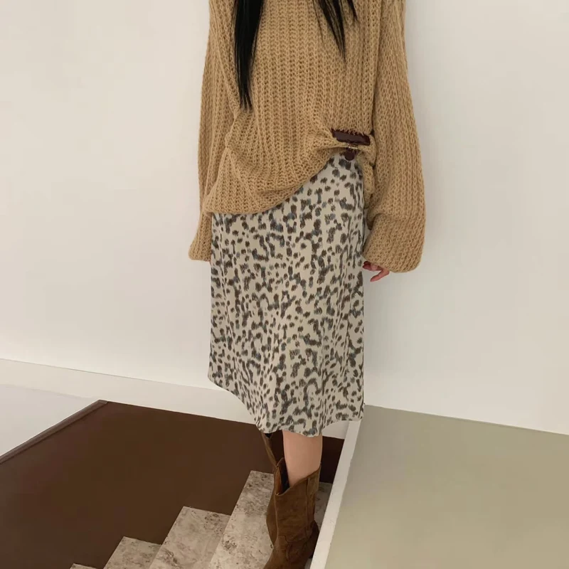 Grow Leopard Print Midi Skirt