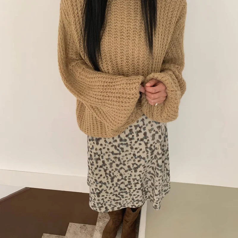 Grow Leopard Print Midi Skirt