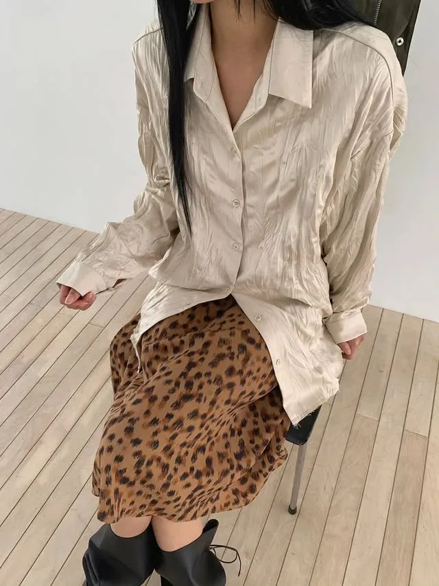 Grow Leopard Print Midi Skirt