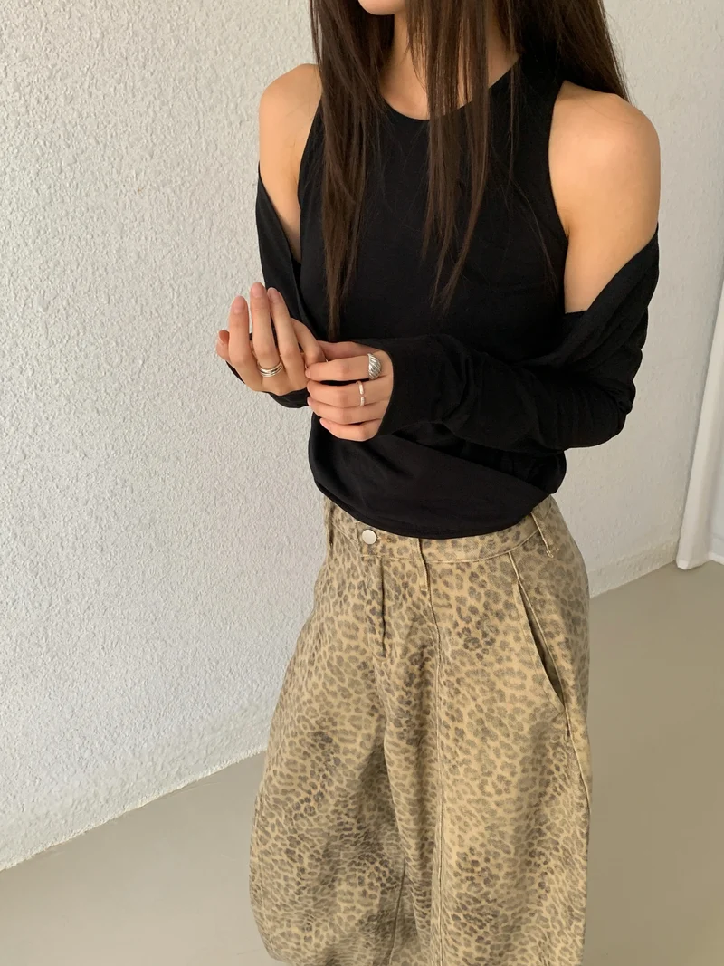 Ridge Leopard Print Wide-Leg Pants