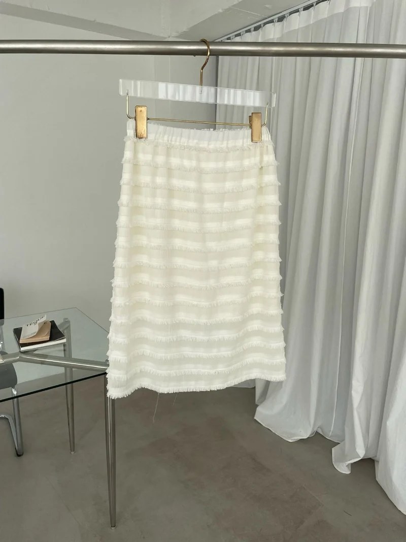 Wade Tiered Fringe Midi Skirt