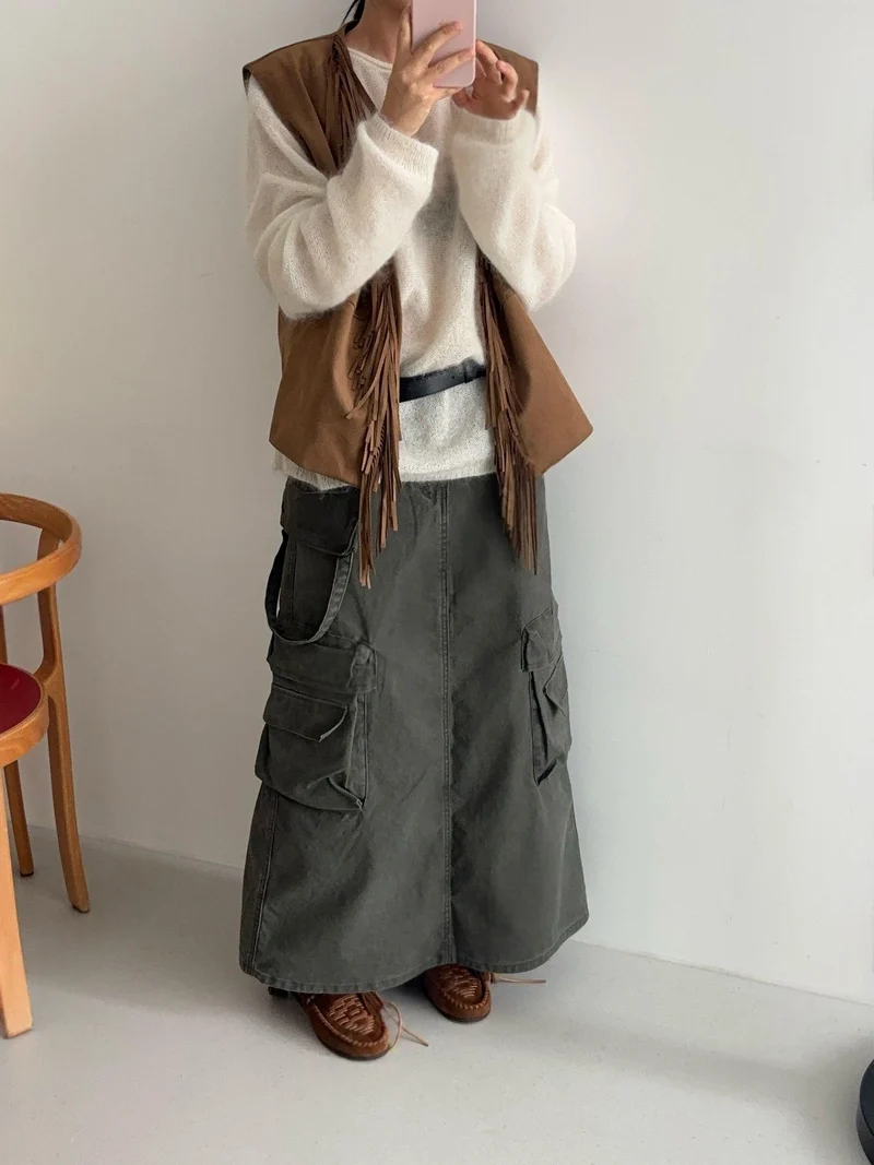 Sof Suede Fringe Open-Front Vest