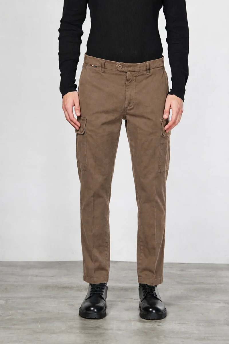 Chile pantalon cargo homme en gabardine carrot fit