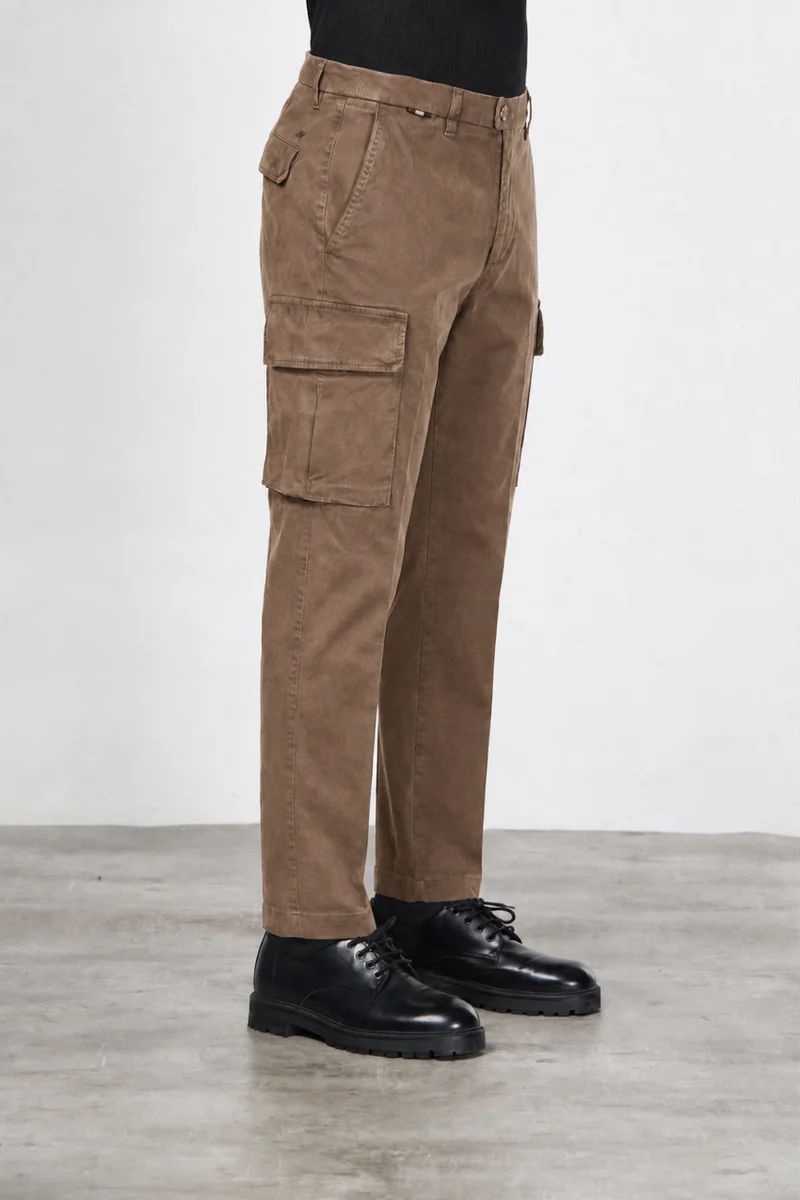 Chile pantalon cargo homme en gabardine carrot fit