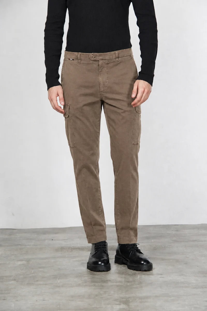Chile pantalon cargo homme en gabardine carrot fit