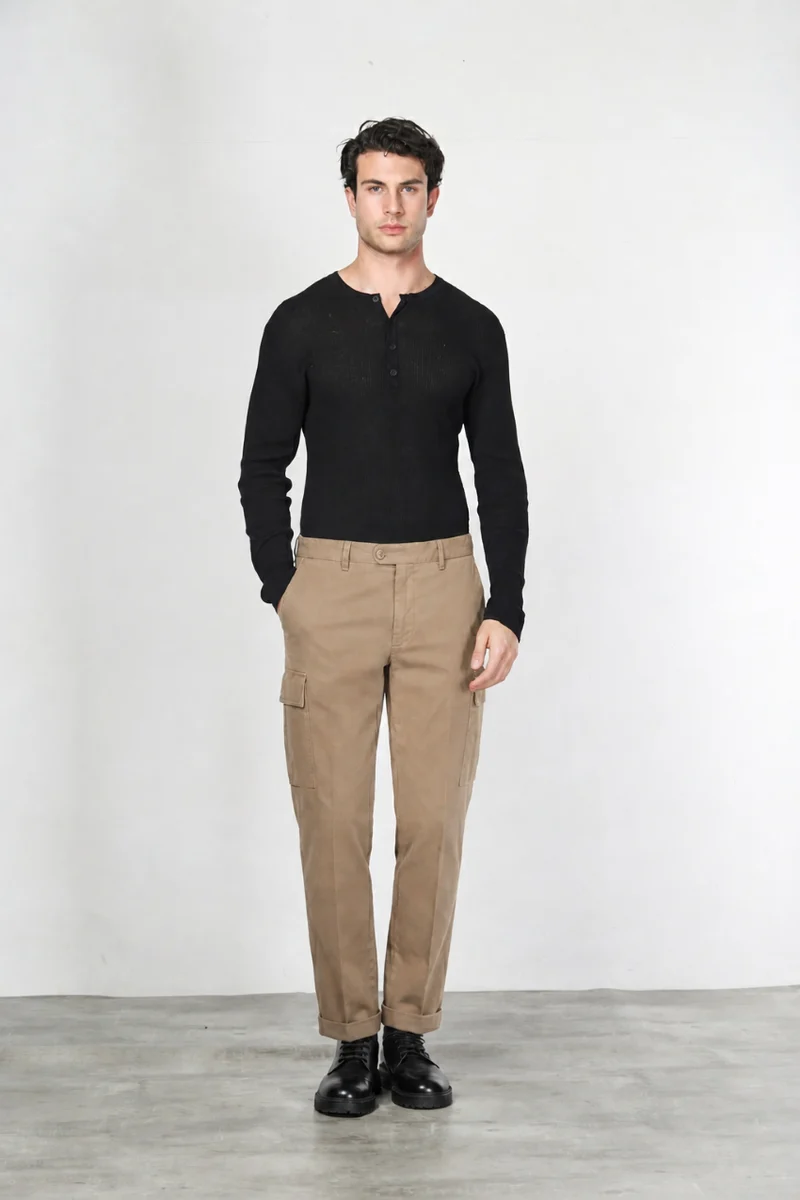 Chile pantalon cargo homme en gabardine carrot fit