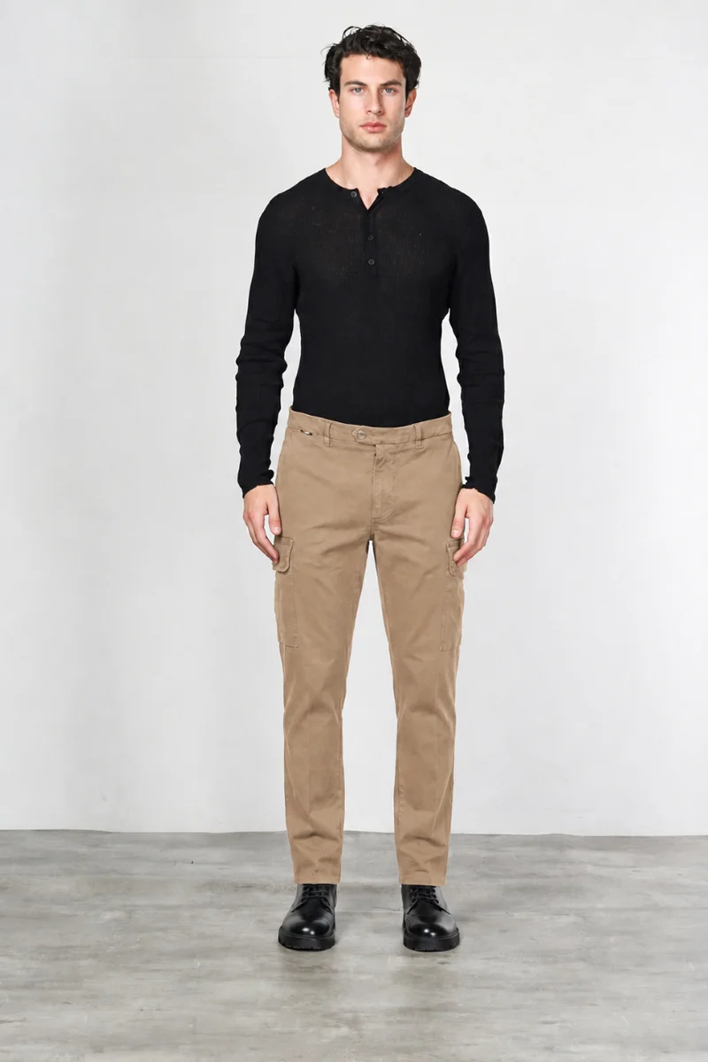 Chile pantalon cargo homme en gabardine carrot fit