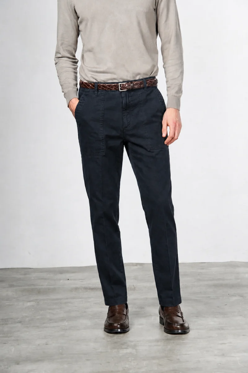 Pantalon chino Prescott Fatigue homme en gabardine relaxed fit