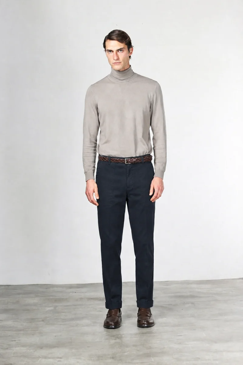 Pantalon chino Prescott Fatigue homme en gabardine relaxed fit