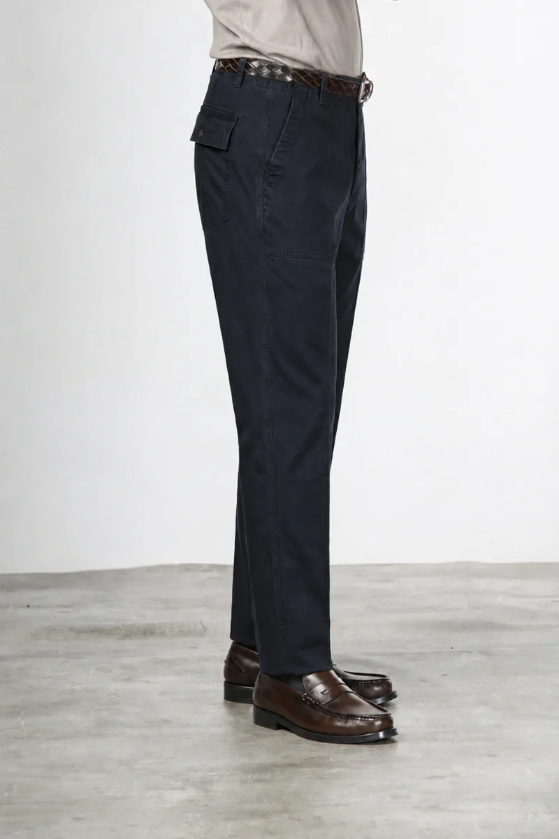 Pantalon chino Prescott Fatigue homme en gabardine relaxed fit