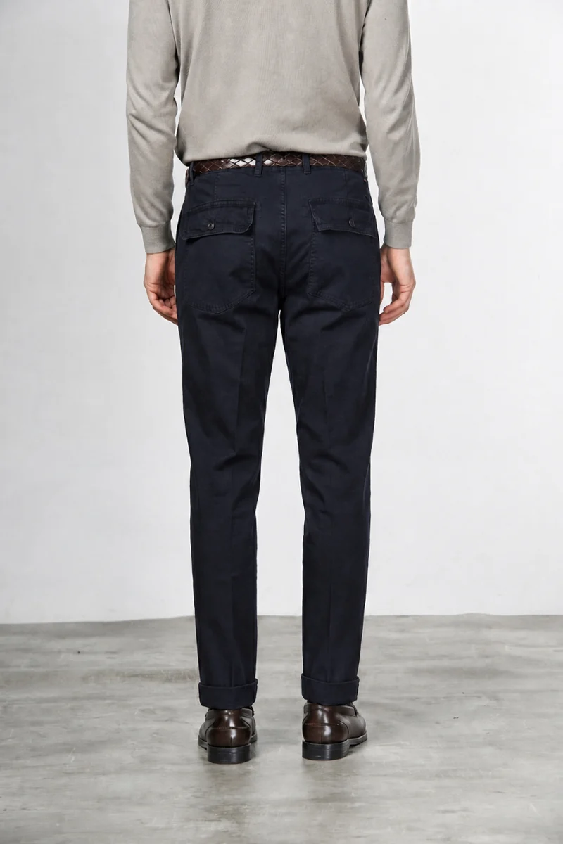 Pantalon chino Prescott Fatigue homme en gabardine relaxed fit