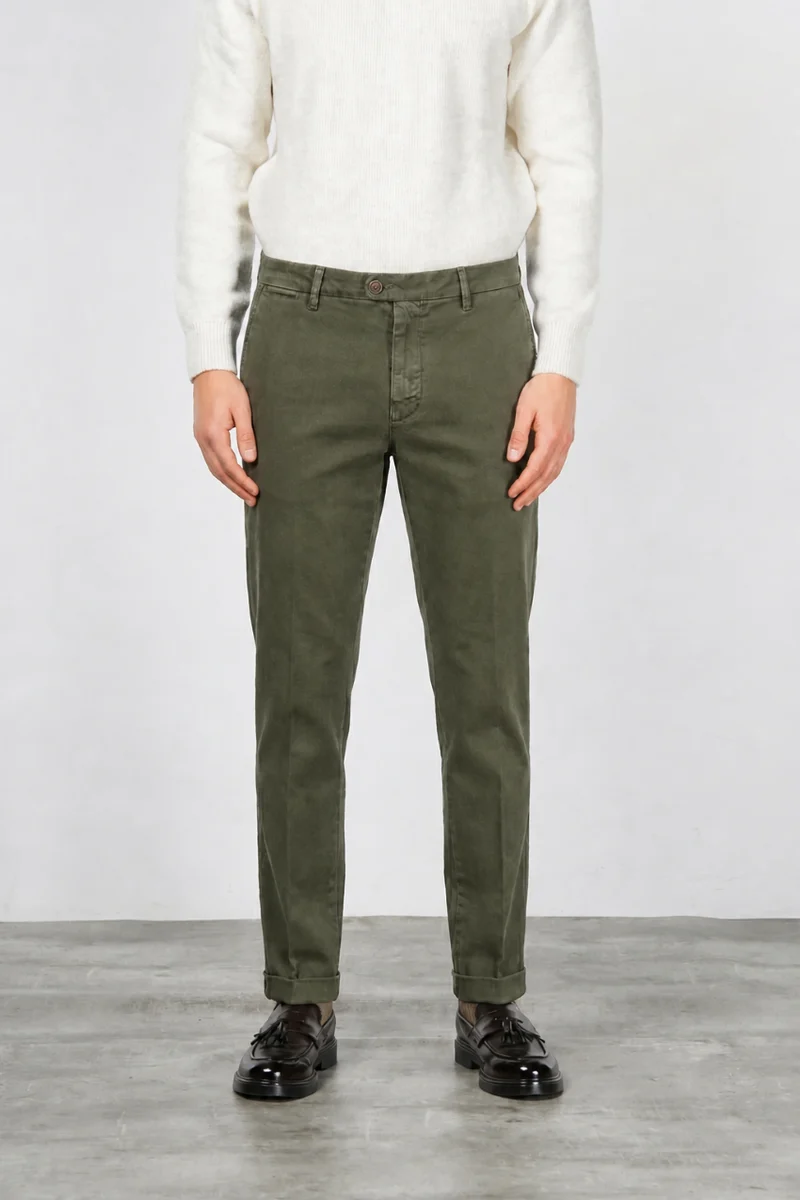 Pantalon Chino Homme Madison en Tissu Bull Stretch Coupe Carrot