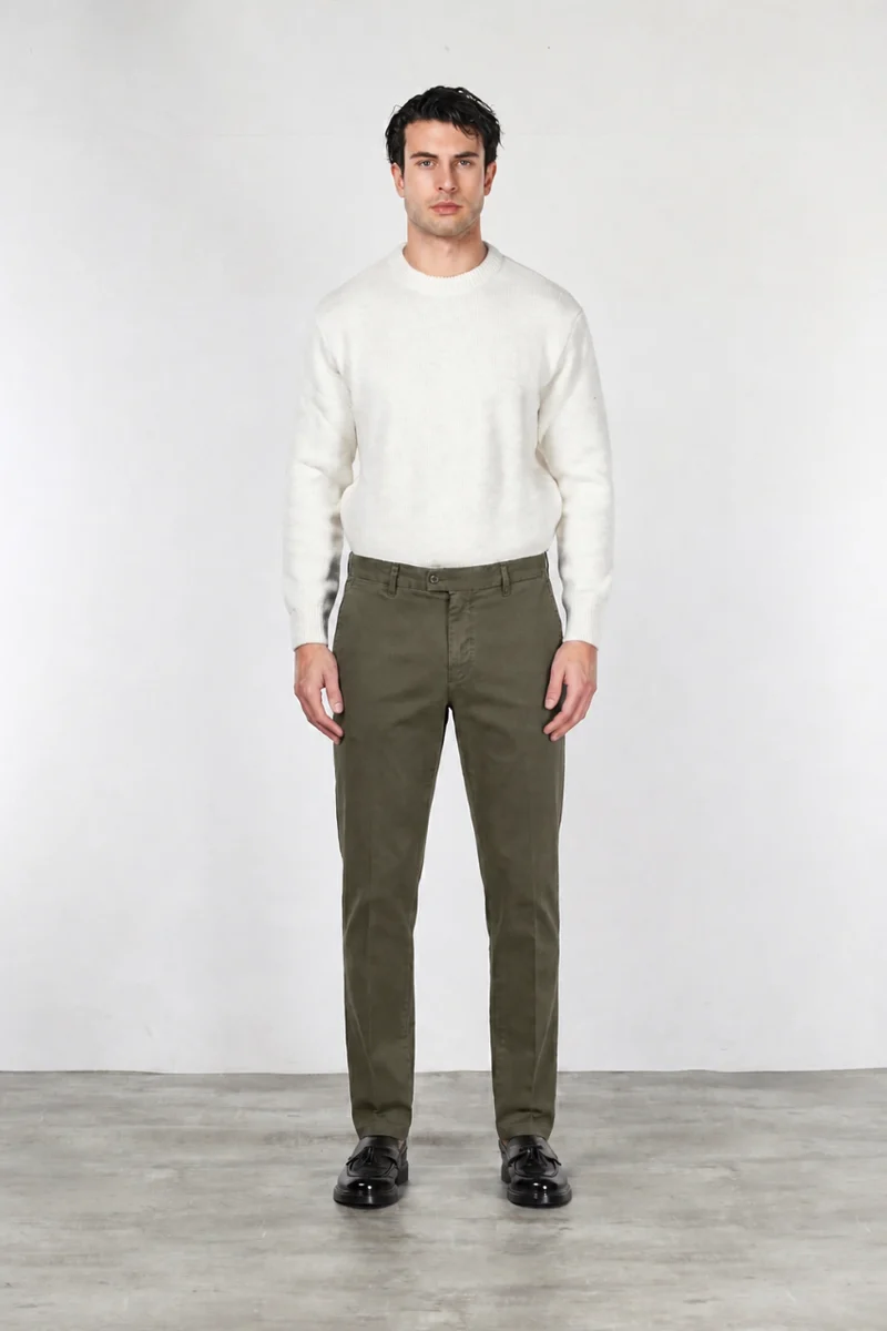 Pantalon Chino Homme Madison en Tissu Bull Stretch Coupe Carrot