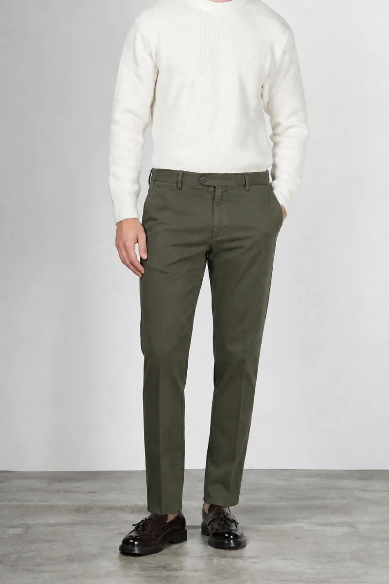 Pantalon Chino Homme Madison en Tissu Bull Stretch Coupe Carrot