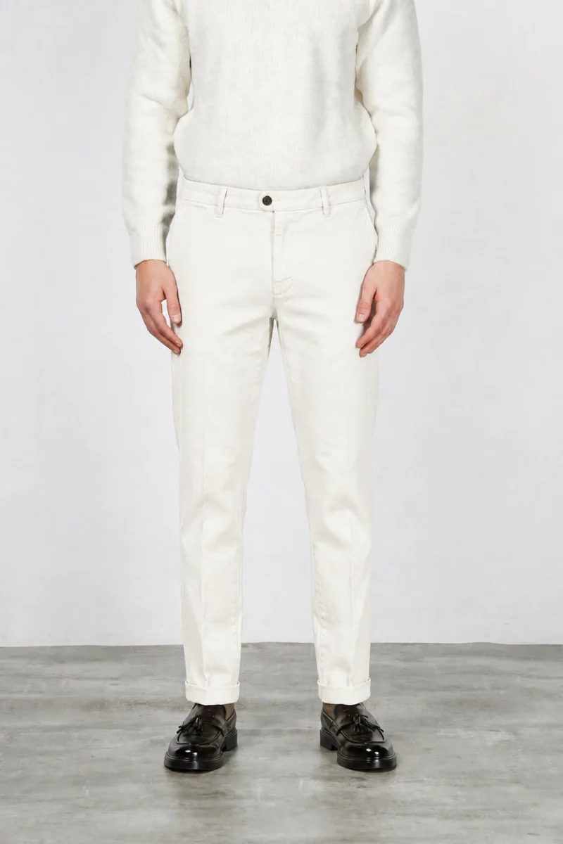 Paris pantalon chino homme en tricotine de coton tapered fit