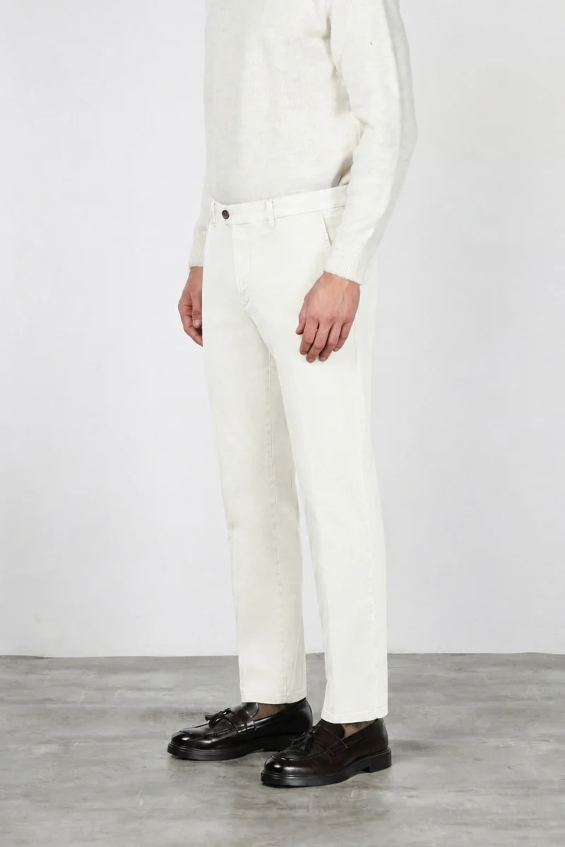 Paris pantalon chino homme en tricotine de coton tapered fit