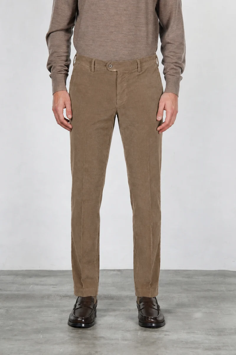 New York pantalon chino homme en velours 2000 raies stretch regular fit ①