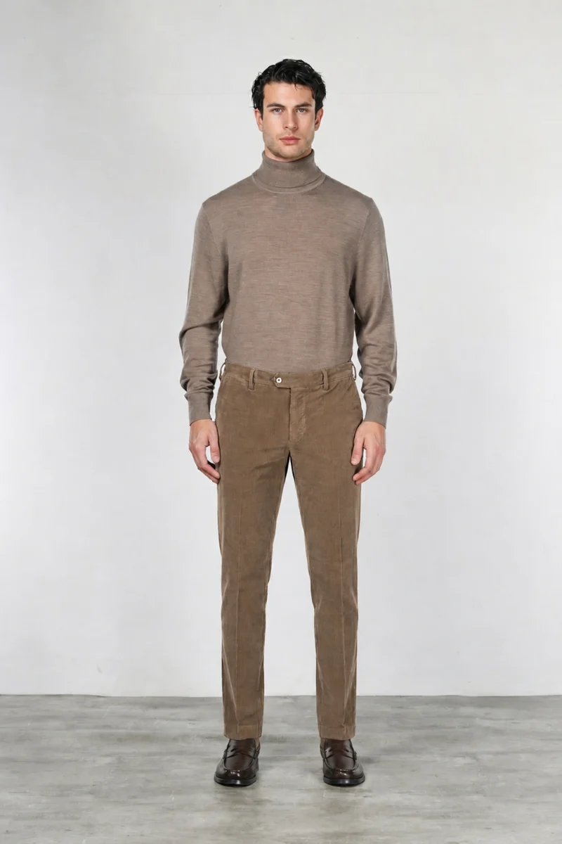 New York pantalon chino homme en velours 2000 raies stretch regular fit ①