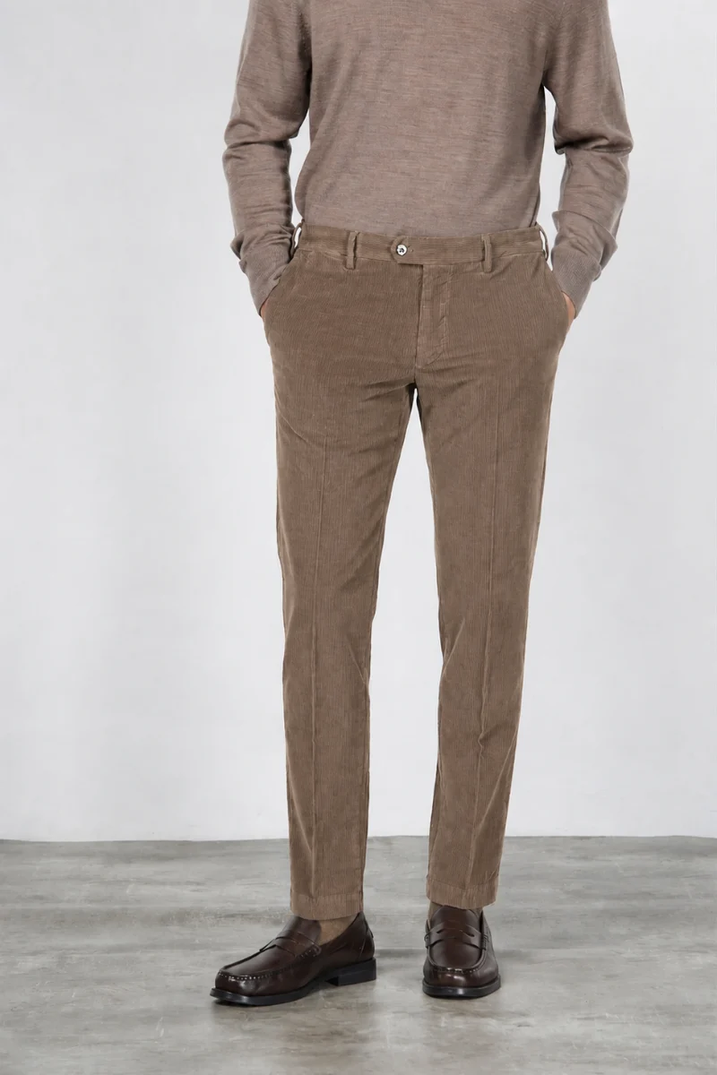 New York pantalon chino homme en velours 2000 raies stretch regular fit ①