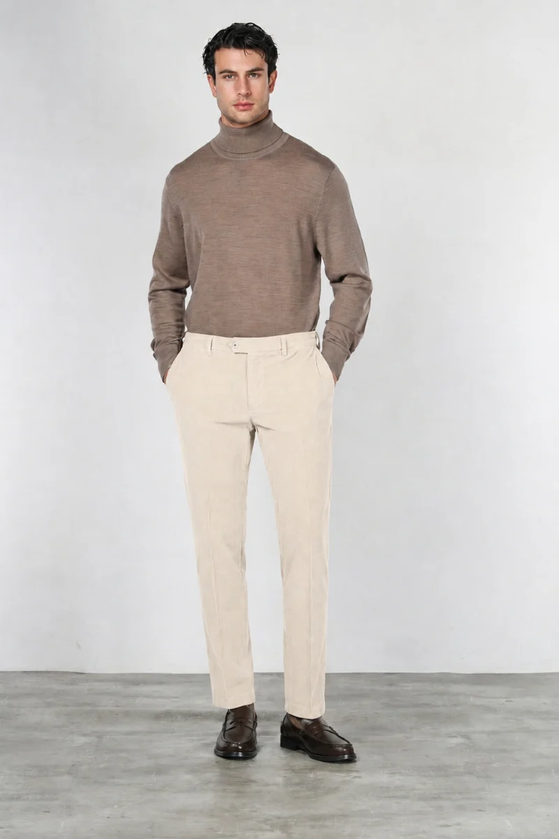 New York pantalon chino homme en velours 2000 raies stretch regular fit ①