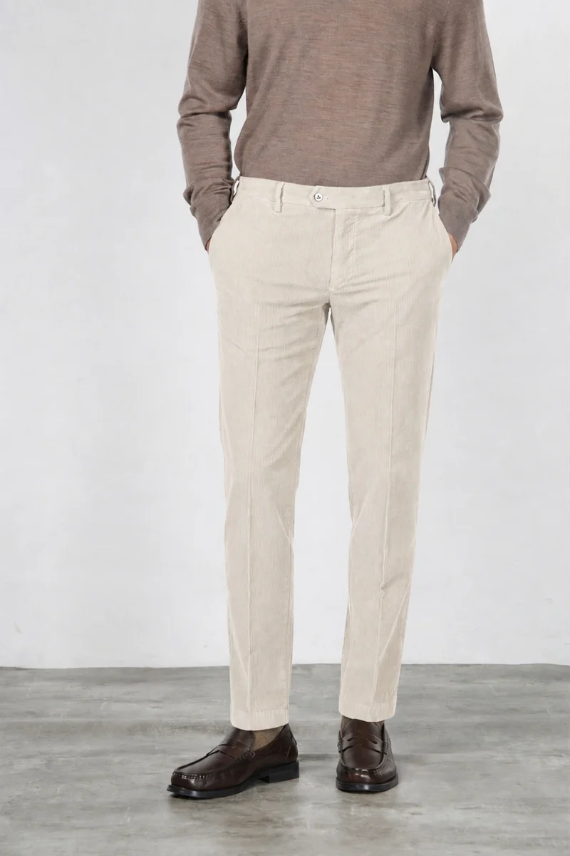 New York pantalon chino homme en velours 2000 raies stretch regular fit ①