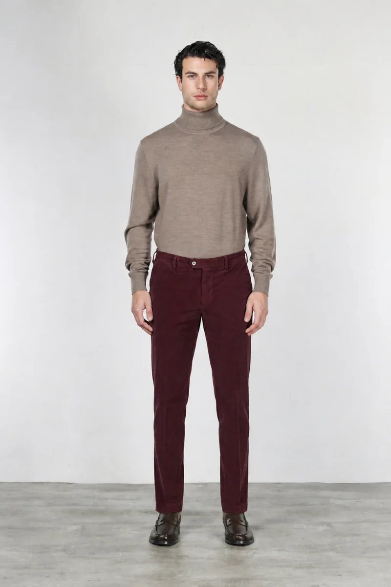 New York pantalon chino homme en velours 2000 raies stretch regular fit ①