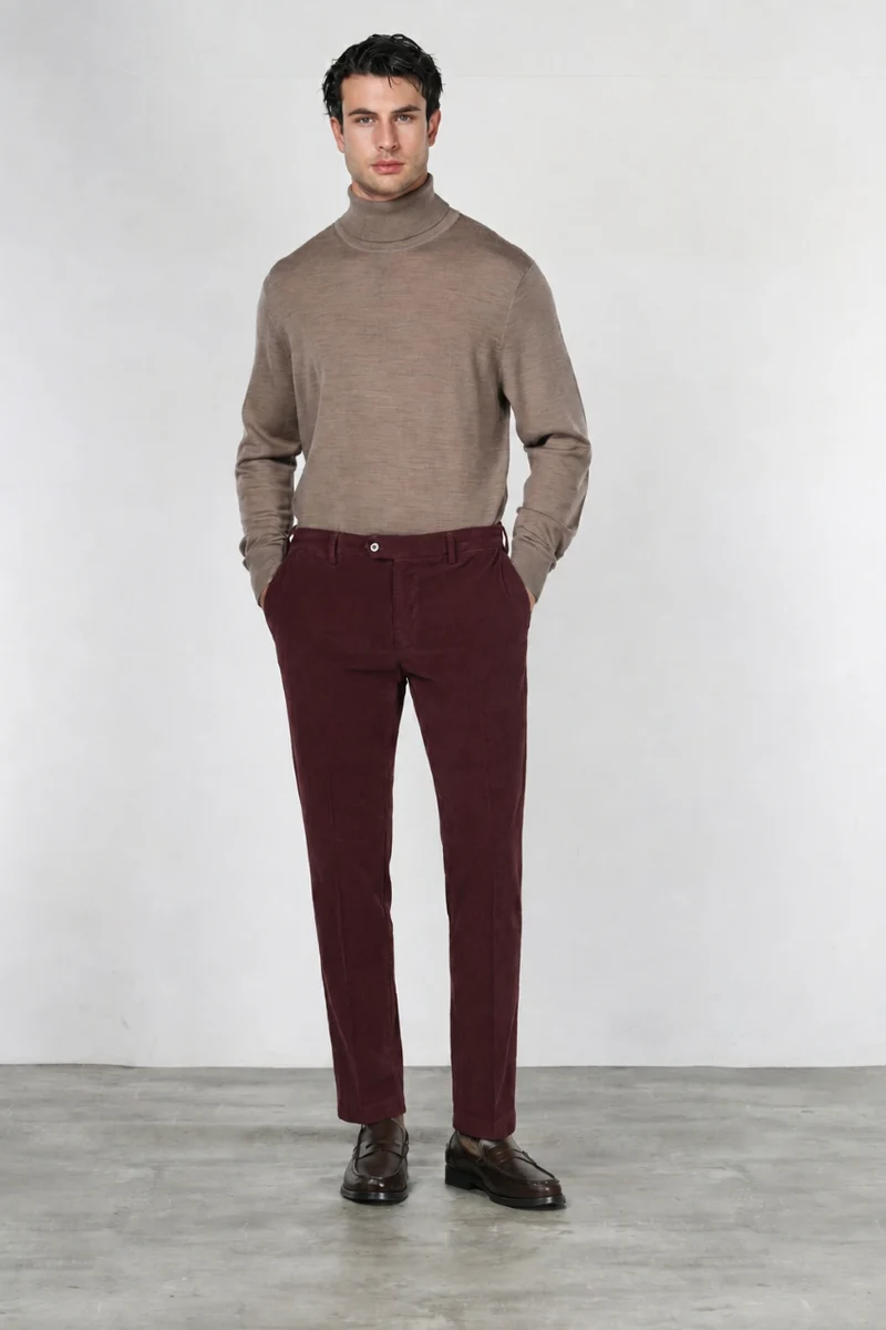 New York pantalon chino homme en velours 2000 raies stretch regular fit ①