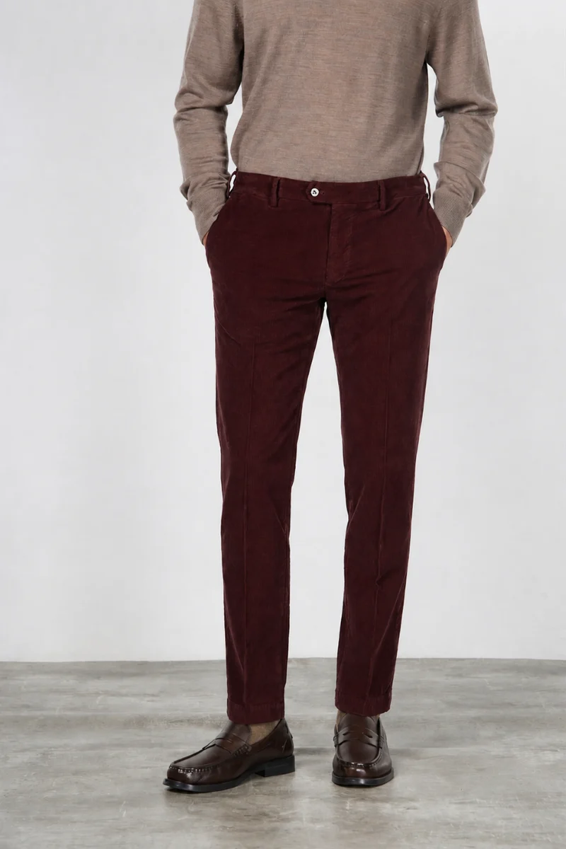 New York pantalon chino homme en velours 2000 raies stretch regular fit ①