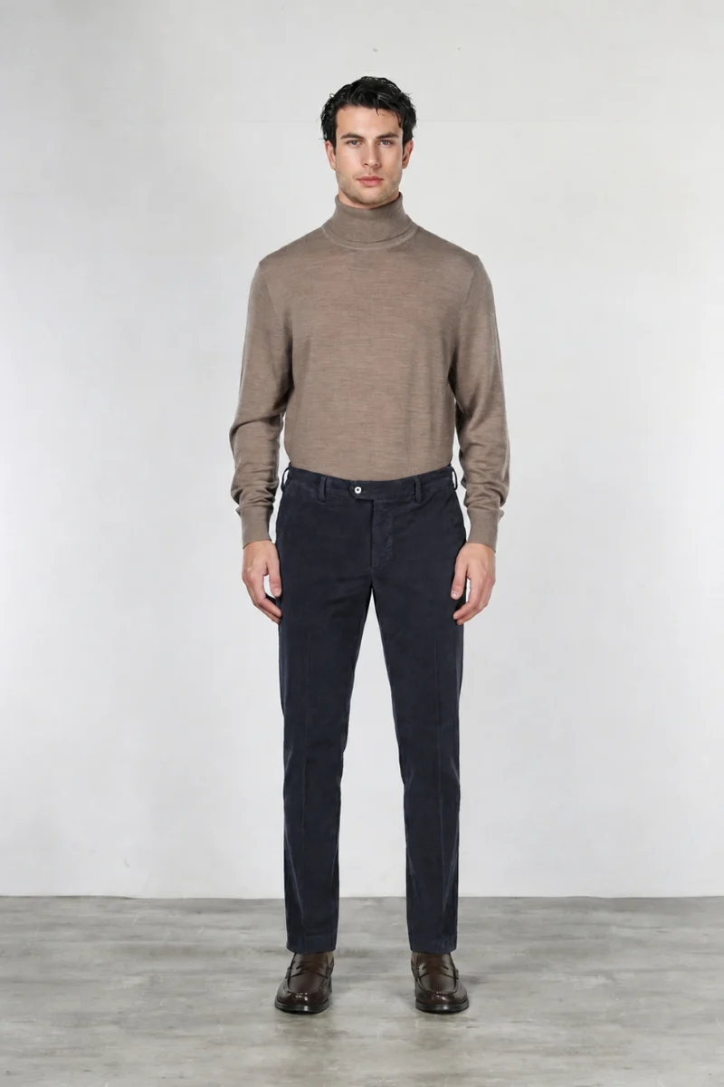 New York pantalon chino homme en velours 2000 raies stretch regular fit ①