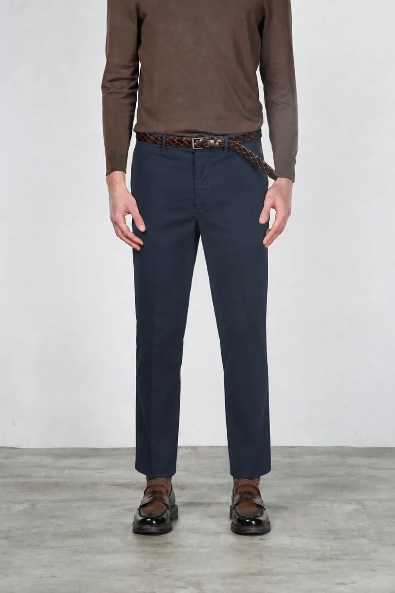 Paris pantalon chino homme en velours 1000 rayures stretch carrot fit ①