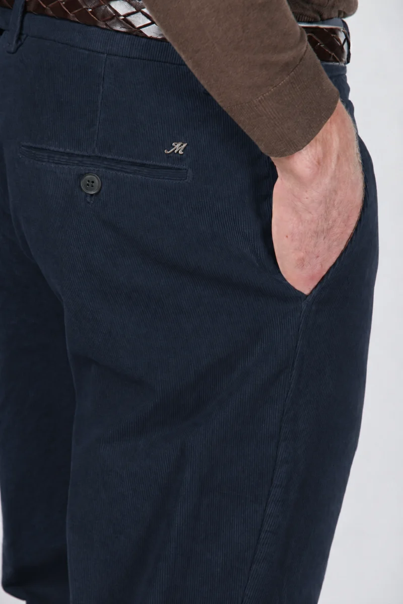 Paris pantalon chino homme en velours 1000 rayures stretch carrot fit ①