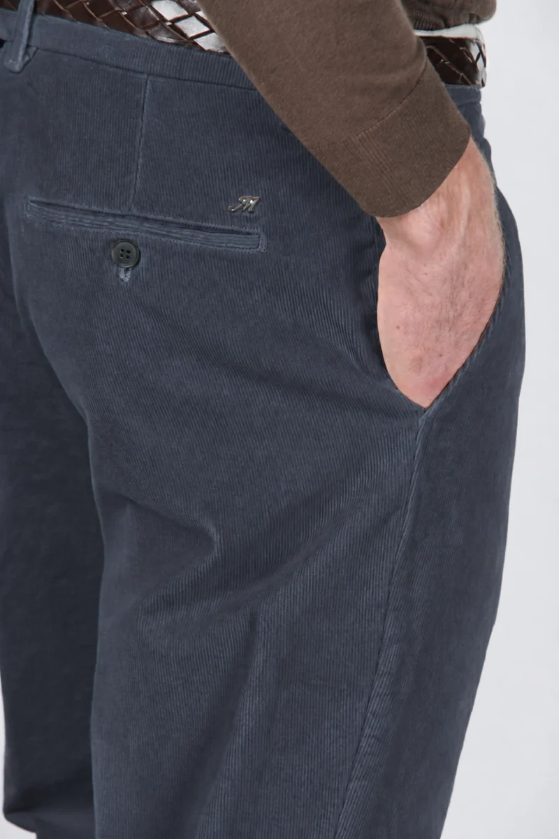 Paris pantalon chino homme en velours 1000 raies stretch carrot fit ①