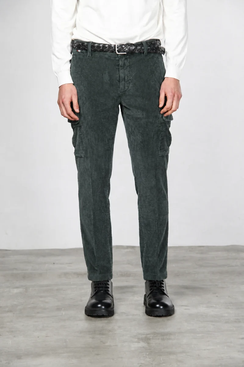 Chile pantalon cargo homme en velours à grosses côtes regular fit
