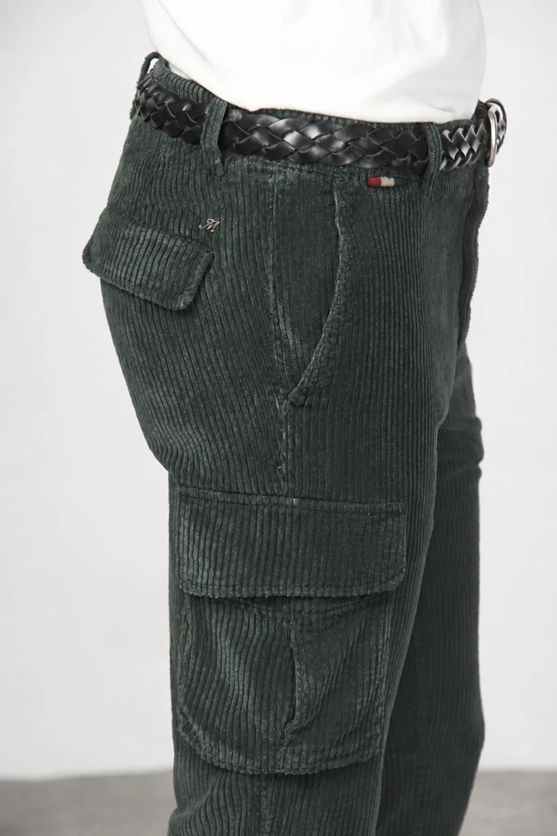 Chile pantalon cargo homme en velours à grosses côtes regular fit
