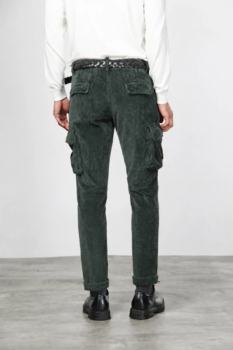 Chile pantalon cargo homme en velours à grosses côtes regular fit