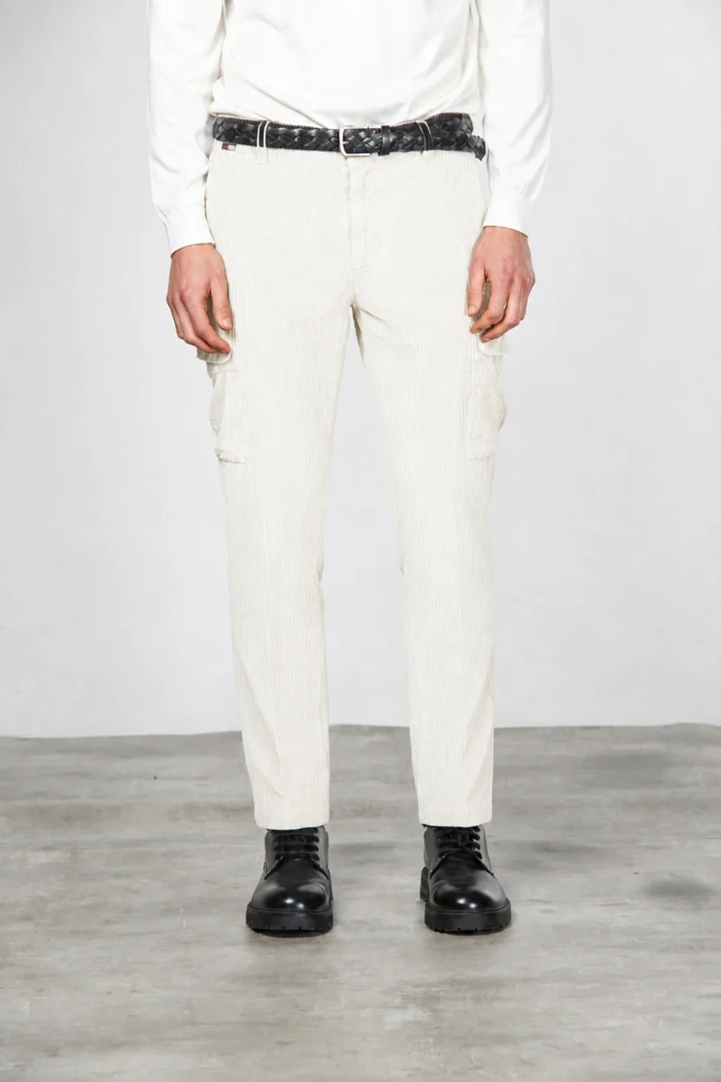 Chile pantalon cargo homme en velours à grosses côtes regular fit