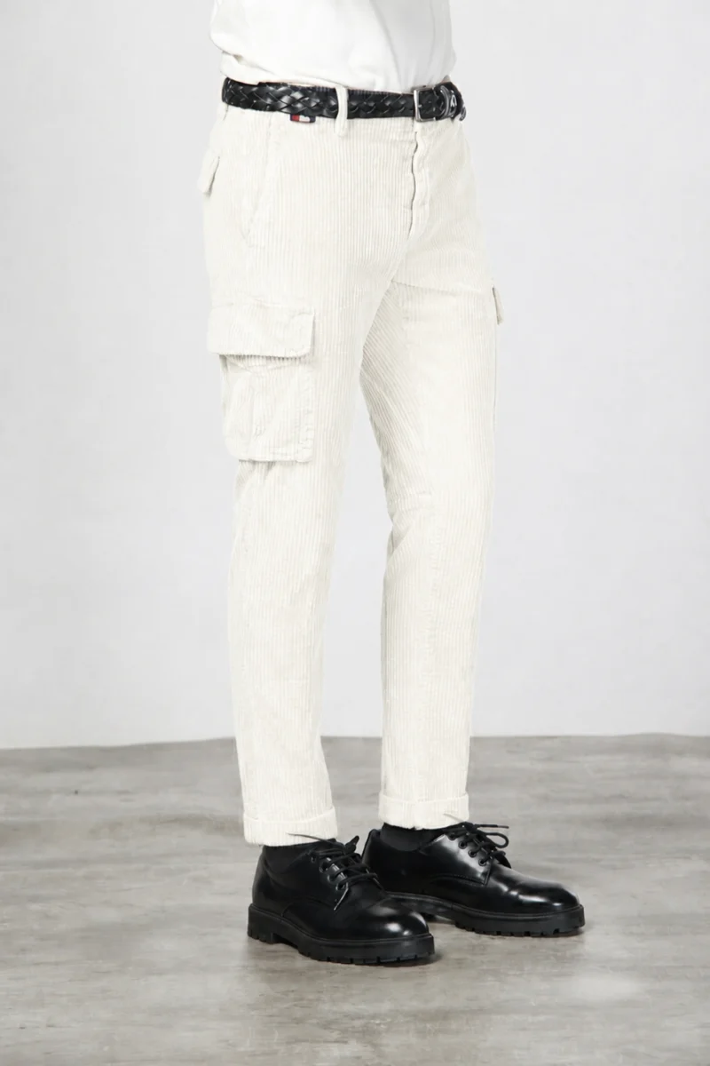 Chile pantalon cargo homme en velours à grosses côtes regular fit