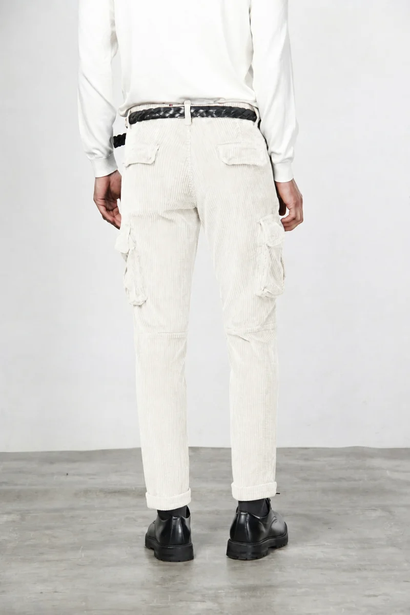 Chile pantalon cargo homme en velours à grosses côtes regular fit
